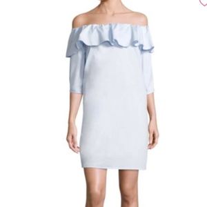 SET Off-The-Shoulder Ruffle Dress 2 NWT Light Baby Blue